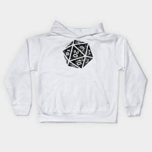 RPG Dice d20 | Distressed Black Kids Hoodie